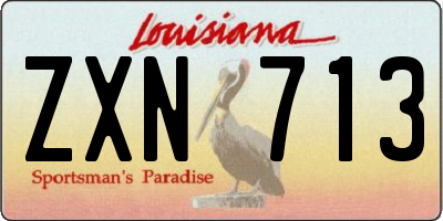 LA license plate ZXN713