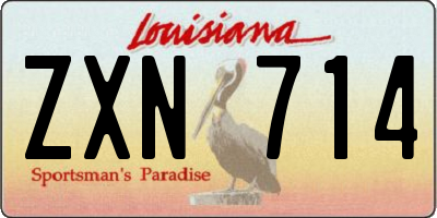 LA license plate ZXN714