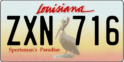 LA license plate ZXN716