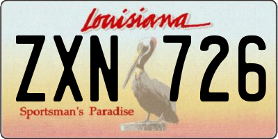 LA license plate ZXN726
