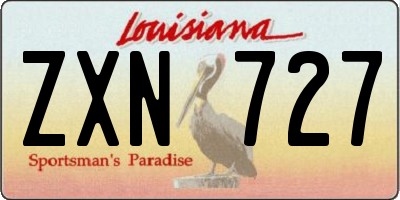 LA license plate ZXN727