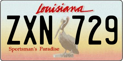 LA license plate ZXN729