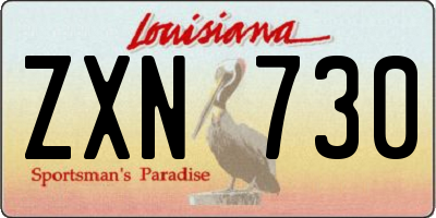 LA license plate ZXN730