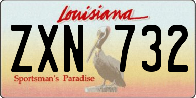 LA license plate ZXN732