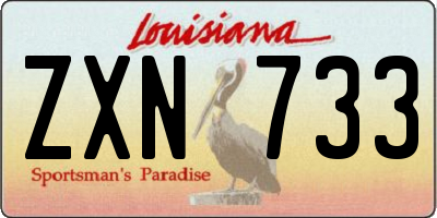 LA license plate ZXN733