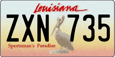 LA license plate ZXN735