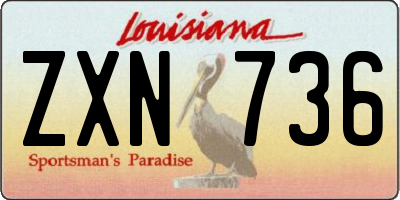 LA license plate ZXN736