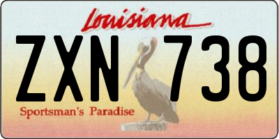 LA license plate ZXN738