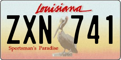 LA license plate ZXN741