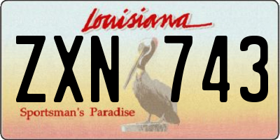 LA license plate ZXN743