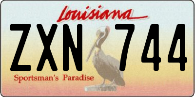 LA license plate ZXN744