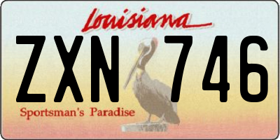 LA license plate ZXN746