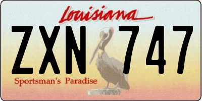 LA license plate ZXN747