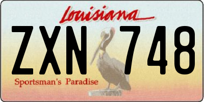 LA license plate ZXN748