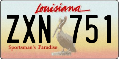 LA license plate ZXN751