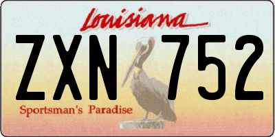 LA license plate ZXN752