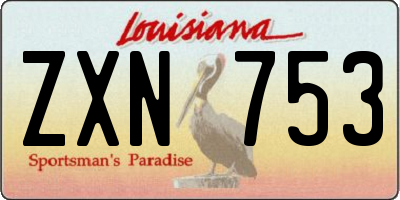 LA license plate ZXN753