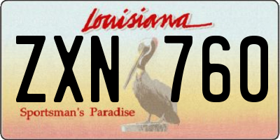 LA license plate ZXN760