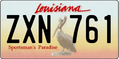 LA license plate ZXN761
