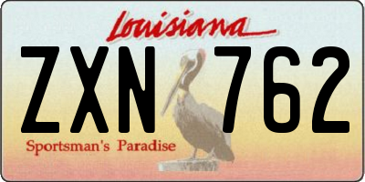 LA license plate ZXN762