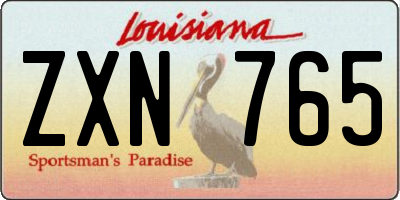 LA license plate ZXN765