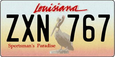 LA license plate ZXN767