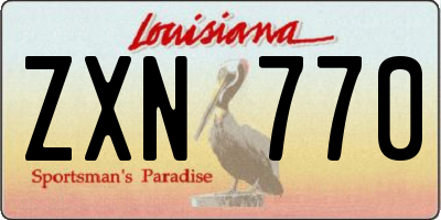 LA license plate ZXN770