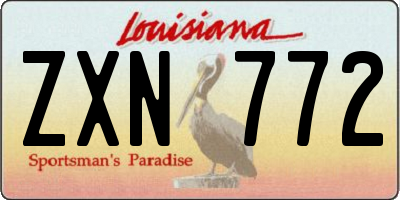 LA license plate ZXN772