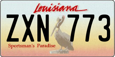 LA license plate ZXN773