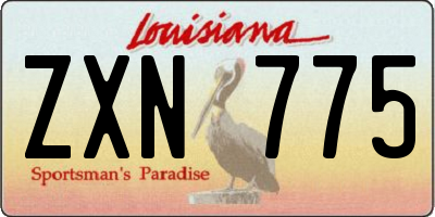 LA license plate ZXN775