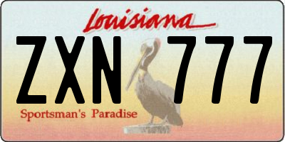 LA license plate ZXN777