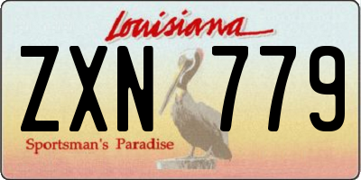 LA license plate ZXN779