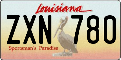 LA license plate ZXN780