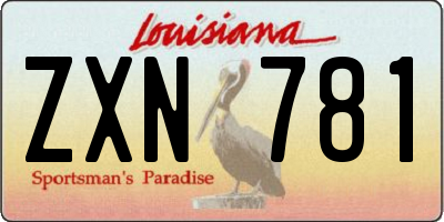 LA license plate ZXN781