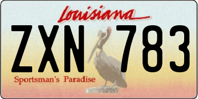 LA license plate ZXN783