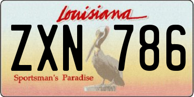 LA license plate ZXN786