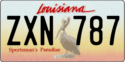 LA license plate ZXN787