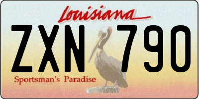 LA license plate ZXN790