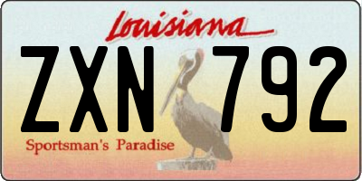 LA license plate ZXN792