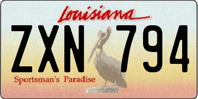 LA license plate ZXN794