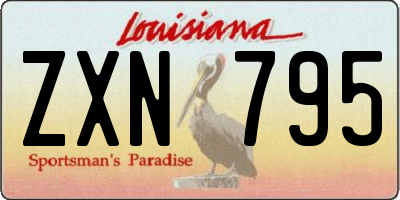 LA license plate ZXN795