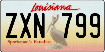 LA license plate ZXN799