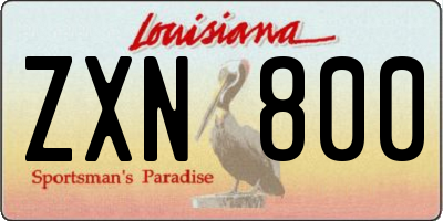 LA license plate ZXN800