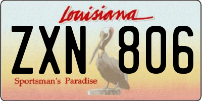 LA license plate ZXN806