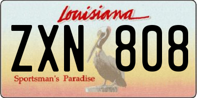 LA license plate ZXN808