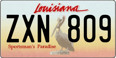 LA license plate ZXN809