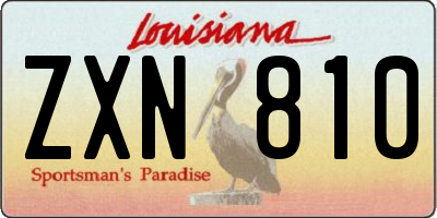 LA license plate ZXN810