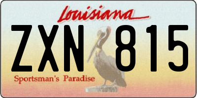 LA license plate ZXN815