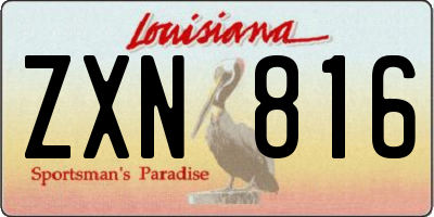 LA license plate ZXN816