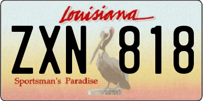 LA license plate ZXN818
